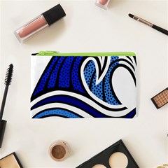 Print Water Waves Cosmetic Bag (xs) by Wegoenart