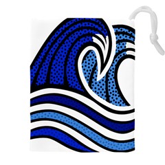 Print Water Waves Drawstring Pouch (5xl) by Wegoenart