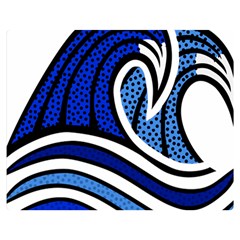 Print Water Waves Premium Plush Fleece Blanket (medium)