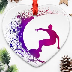 Wave Surfer Surfing Sport Athlete Water Sea Ornament (heart)