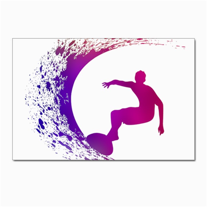 Wave Surfer Surfing Sport Athlete Water Sea Postcard 4 x 6  (Pkg of 10)