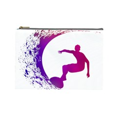 Wave Surfer Surfing Sport Athlete Water Sea Cosmetic Bag (large)