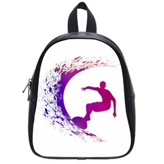 Wave Surfer Surfing Sport Athlete Water Sea School Bag (small) by Wegoenart