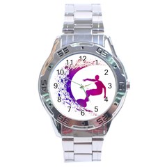 Wave Surfer Surfing Sport Athlete Water Sea Stainless Steel Analogue Watch by Wegoenart