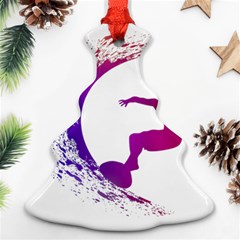 Wave Surfer Surfing Sport Athlete Water Sea Ornament (christmas Tree) 