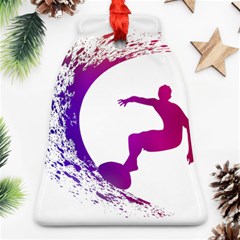 Wave Surfer Surfing Sport Athlete Water Sea Bell Ornament (two Sides)