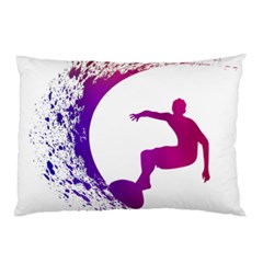 Wave Surfer Surfing Sport Athlete Water Sea Pillow Case (two Sides) by Wegoenart