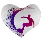 Wave Surfer Surfing Sport Athlete Water Sea Large 19  Premium Heart Shape Cushions Front