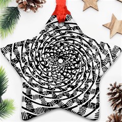 Illusions Abstract Black And White Patterns Swirls Ornament (star)