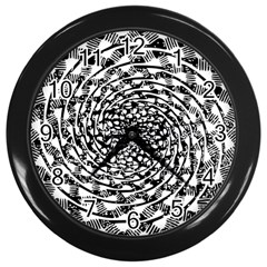 Illusions Abstract Black And White Patterns Swirls Wall Clock (black) by Wegoenart