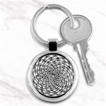 Illusions Abstract Black And White Patterns Swirls Key Chain (Round) Front