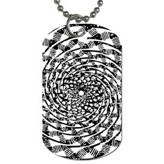 Illusions Abstract Black And White Patterns Swirls Dog Tag (two Sides) by Wegoenart