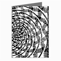 Illusions Abstract Black And White Patterns Swirls Greeting Cards (pkg Of 8)