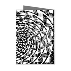 Illusions Abstract Black And White Patterns Swirls Mini Greeting Cards (pkg Of 8)