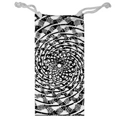 Illusions Abstract Black And White Patterns Swirls Jewelry Bag by Wegoenart