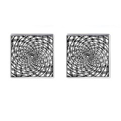 Illusions Abstract Black And White Patterns Swirls Cufflinks (square) by Wegoenart