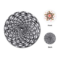 Illusions Abstract Black And White Patterns Swirls Playing Cards Single Design (round)