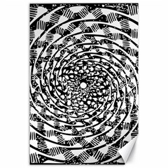 Illusions Abstract Black And White Patterns Swirls Canvas 24  X 36  by Wegoenart