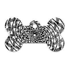 Illusions Abstract Black And White Patterns Swirls Dog Tag Bone (two Sides) by Wegoenart