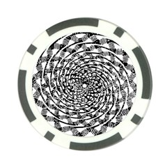 Illusions Abstract Black And White Patterns Swirls Poker Chip Card Guard by Wegoenart