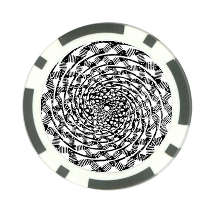 Illusions Abstract Black And White Patterns Swirls Poker Chip Card Guard