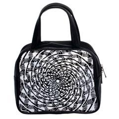 Illusions Abstract Black And White Patterns Swirls Classic Handbag (two Sides) by Wegoenart