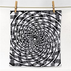 Illusions Abstract Black And White Patterns Swirls Face Towel by Wegoenart