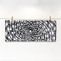 Illusions Abstract Black And White Patterns Swirls Hand Towel by Wegoenart