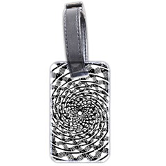 Illusions Abstract Black And White Patterns Swirls Luggage Tag (two Sides) by Wegoenart