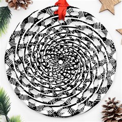 Illusions Abstract Black And White Patterns Swirls Ornament (round Filigree)