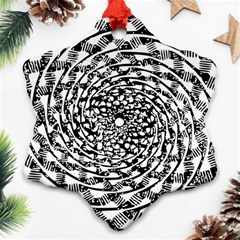 Illusions Abstract Black And White Patterns Swirls Ornament (snowflake)