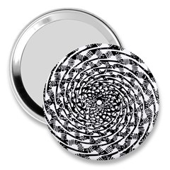 Illusions Abstract Black And White Patterns Swirls 3  Handbag Mirrors by Wegoenart