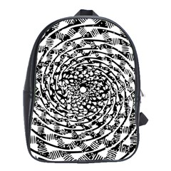 Illusions Abstract Black And White Patterns Swirls School Bag (xl) by Wegoenart