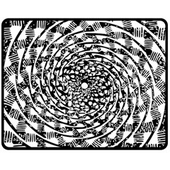 Illusions Abstract Black And White Patterns Swirls Two Sides Fleece Blanket (medium) by Wegoenart