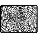 Illusions Abstract Black And White Patterns Swirls Two Sides Fleece Blanket (Large) 80 x60  Blanket Front