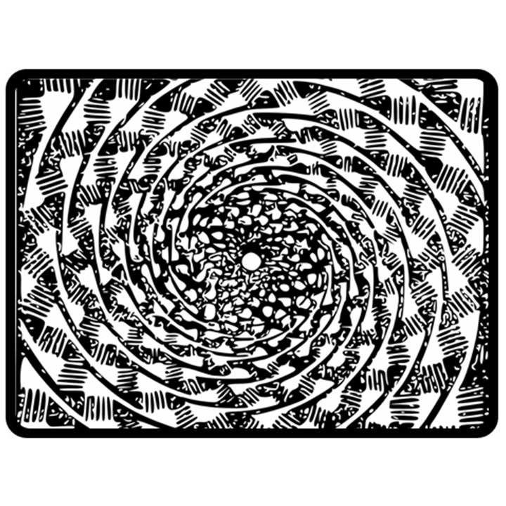 Illusions Abstract Black And White Patterns Swirls Two Sides Fleece Blanket (Large)