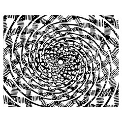 Illusions Abstract Black And White Patterns Swirls Two Sides Premium Plush Fleece Blanket (medium) by Wegoenart