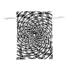 Illusions Abstract Black And White Patterns Swirls Lightweight Drawstring Pouch (l) by Wegoenart