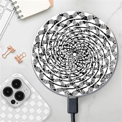 Illusions Abstract Black And White Patterns Swirls Wireless Fast Charger(white) by Wegoenart