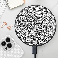 Illusions Abstract Black And White Patterns Swirls Wireless Fast Charger(black) by Wegoenart