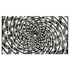 Illusions Abstract Black And White Patterns Swirls Banner And Sign 7  X 4  by Wegoenart