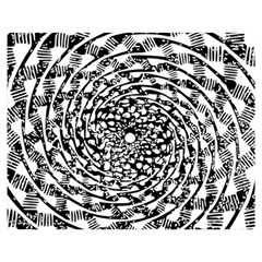 Illusions Abstract Black And White Patterns Swirls Premium Plush Fleece Blanket (medium) by Wegoenart