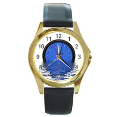 The Eleventh Hour Clock Time Catastrophe Round Gold Metal Watch by Wegoenart