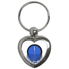 The Eleventh Hour Clock Time Catastrophe Key Chain (heart) by Wegoenart