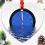 The Eleventh Hour Clock Time Catastrophe Heart Ornament (Two Sides) Front