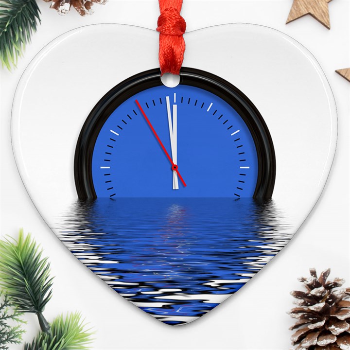 The Eleventh Hour Clock Time Catastrophe Heart Ornament (Two Sides)