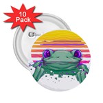 Frog Animal Sun Amphibian Figure Digital Art 2.25  Buttons (10 pack)  Front