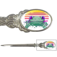 Frog Animal Sun Amphibian Figure Digital Art Letter Opener by Wegoenart