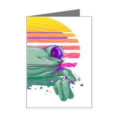 Frog Animal Sun Amphibian Figure Digital Art Mini Greeting Card by Wegoenart