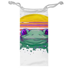 Frog Animal Sun Amphibian Figure Digital Art Jewelry Bag by Wegoenart